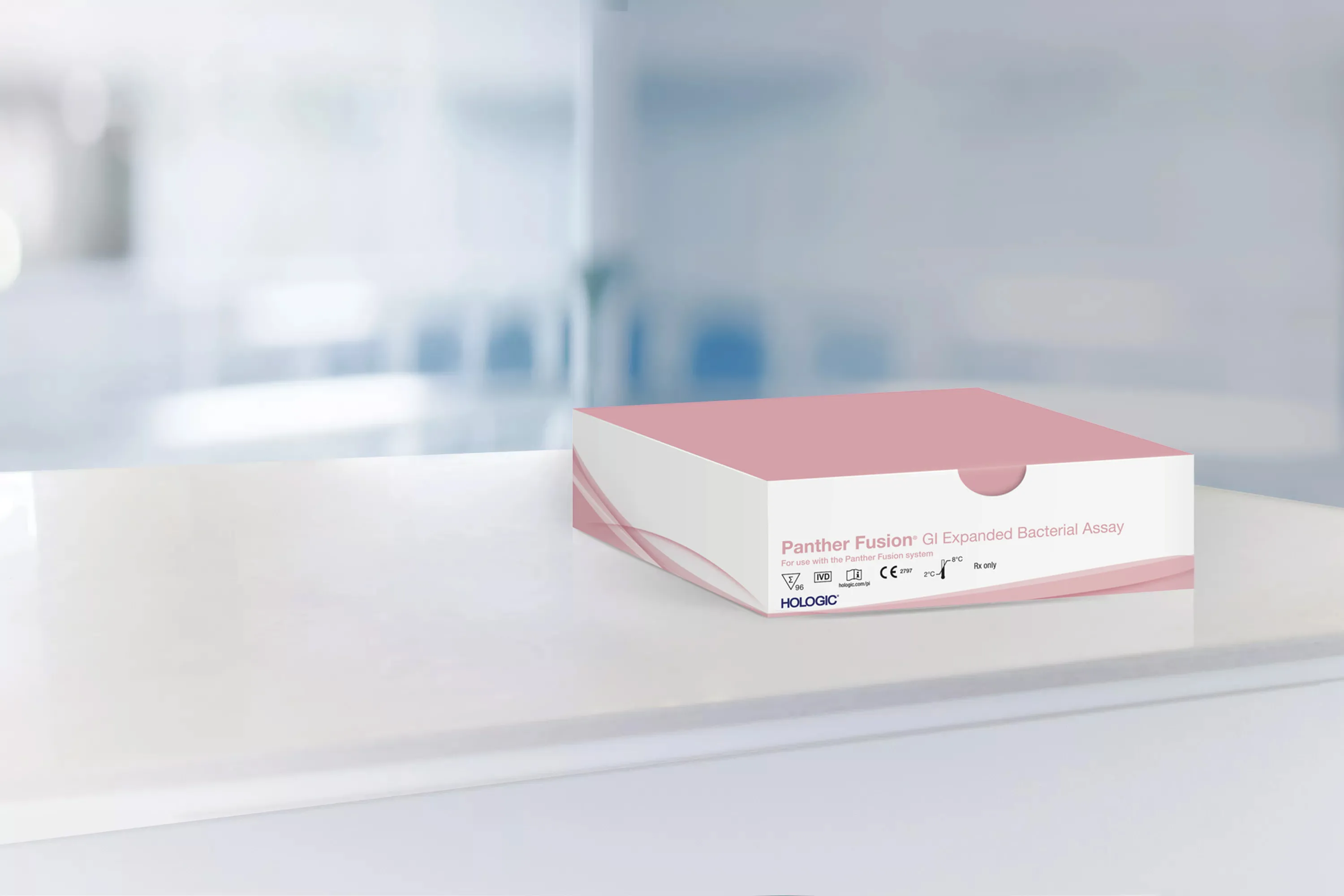 Assay Box on table in a lab setting.