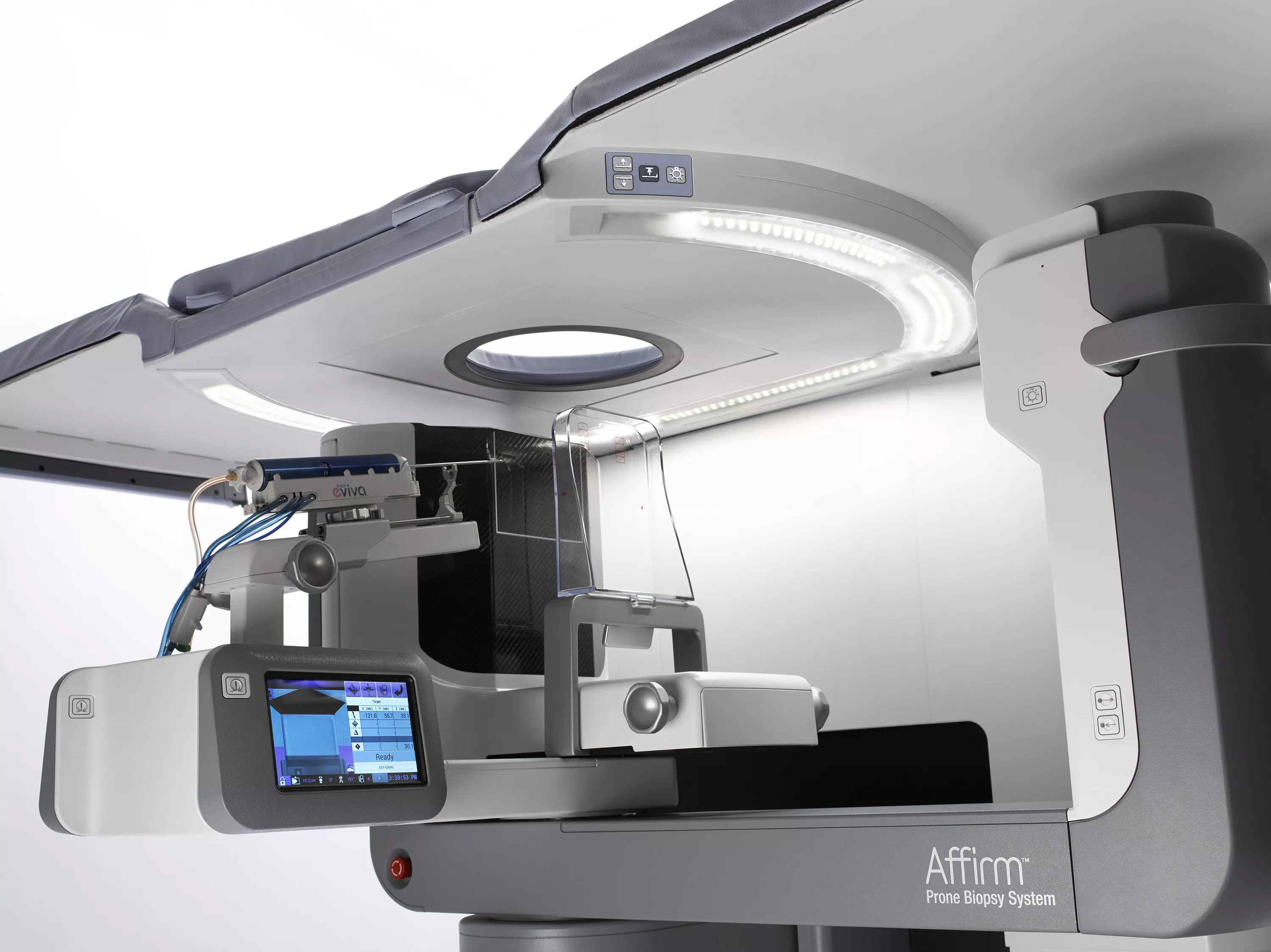 Illustration du table dédiée de biopsie Affirm en décubitus ventral